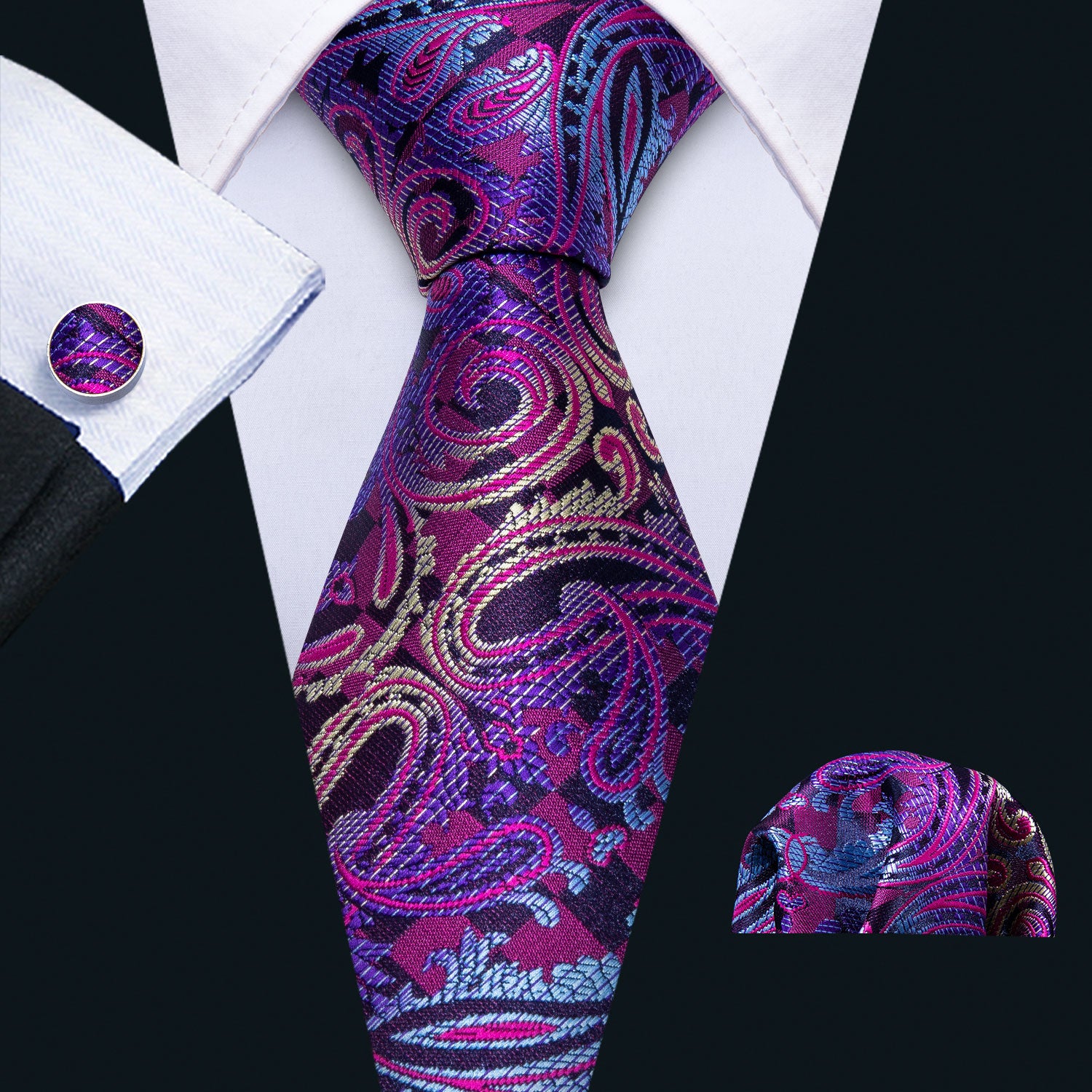 purple blue novelty tie 