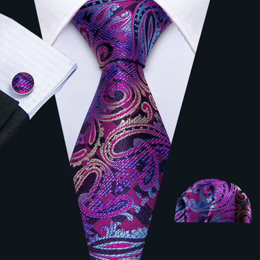 purple blue novelty tie sky blue paisley necktie with black suit