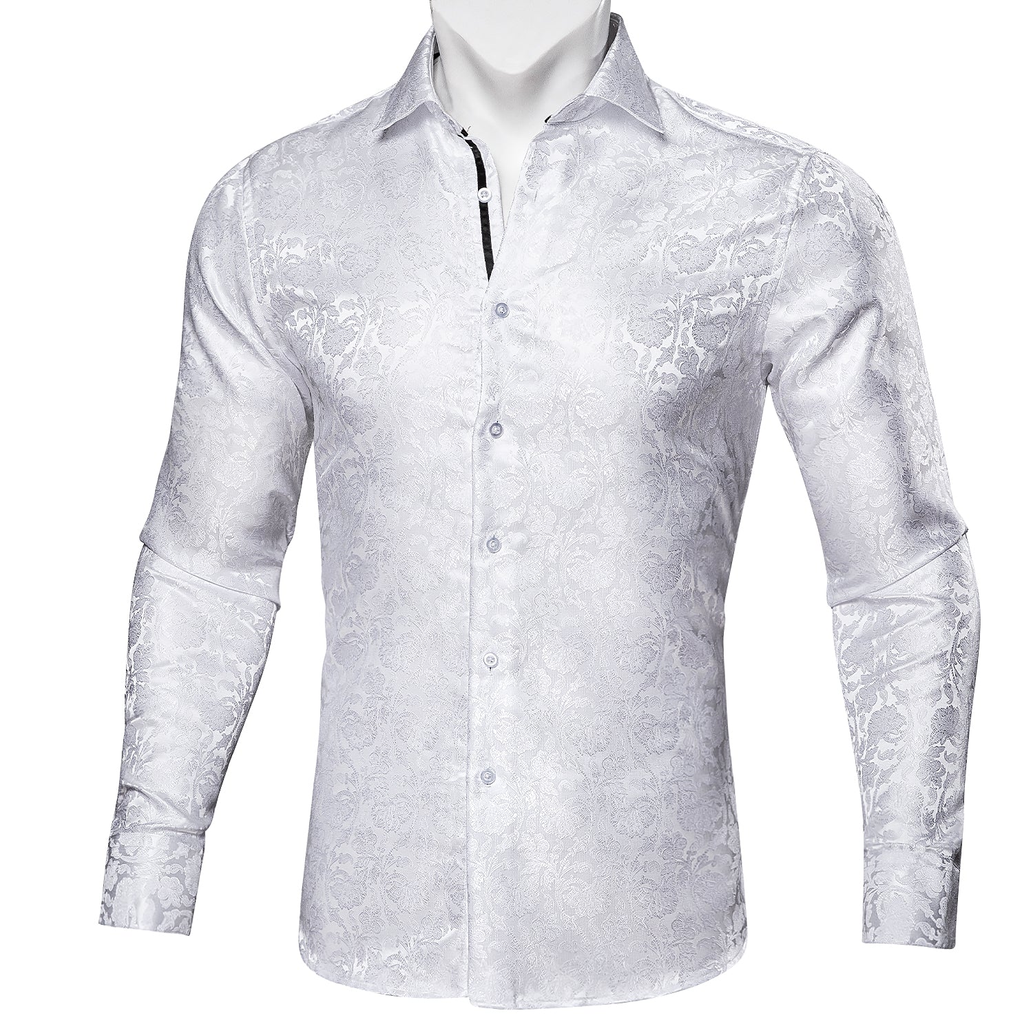 floral jacquard dress shirt white business shirt