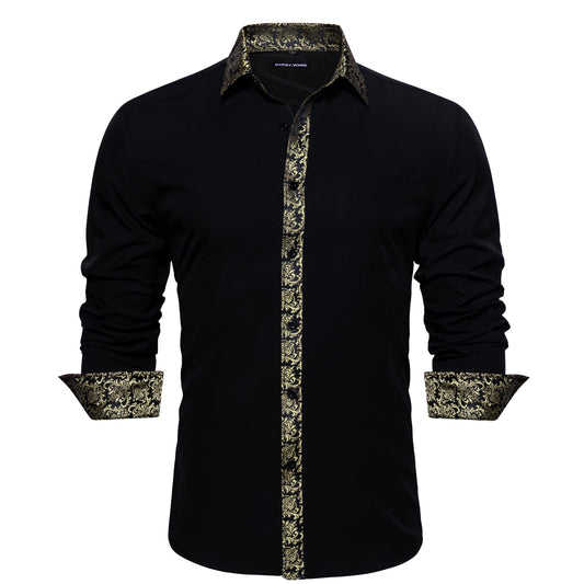 gold and black dress shirt