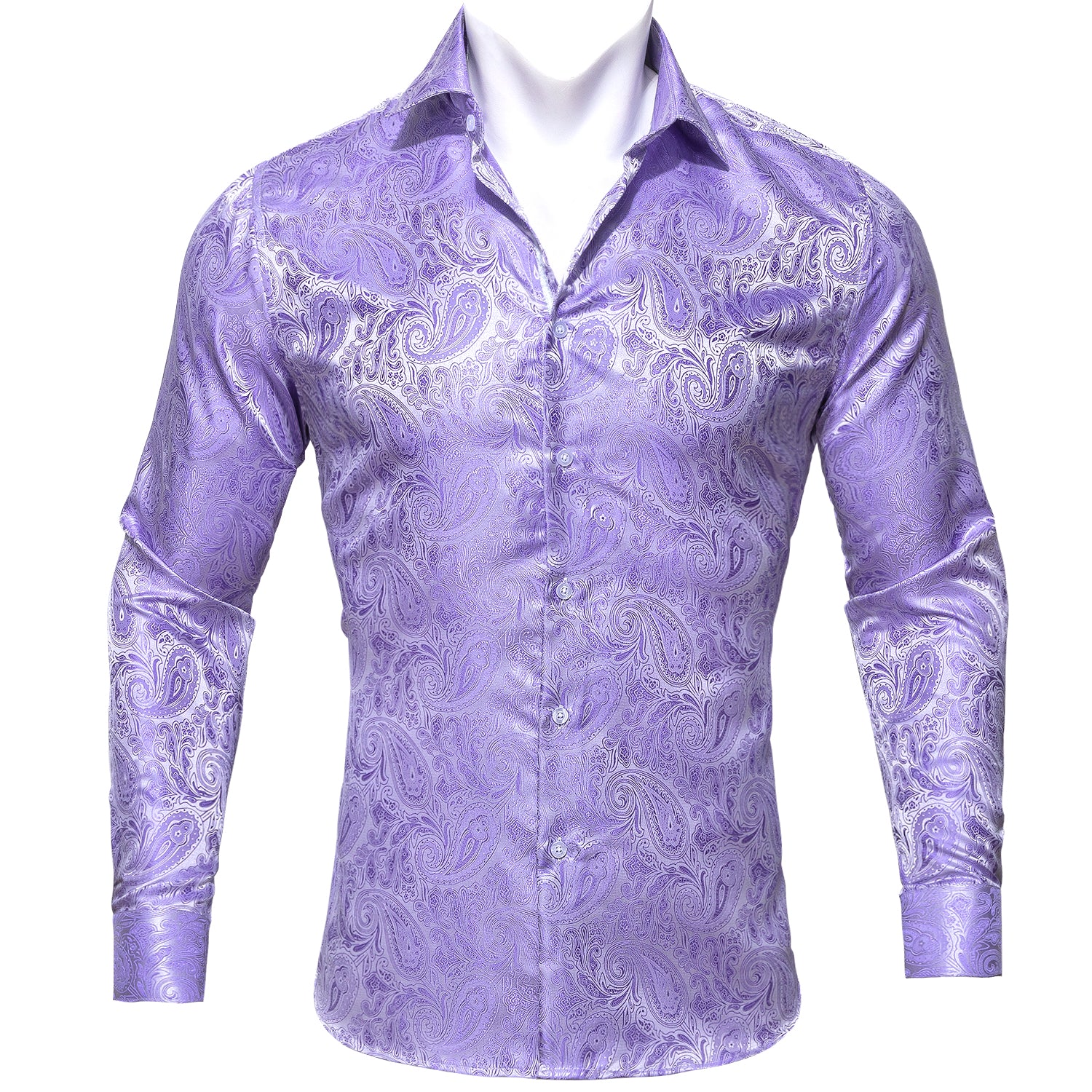  Purple Paisley Silk Men's Shirt