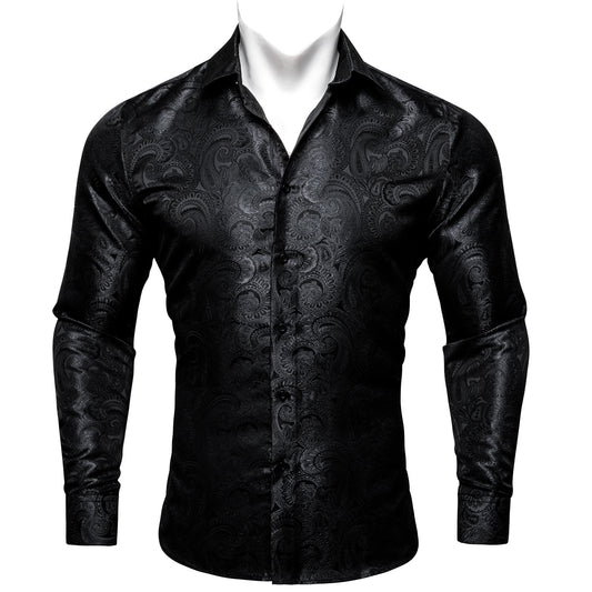 black silk shirt mens clothing shirts