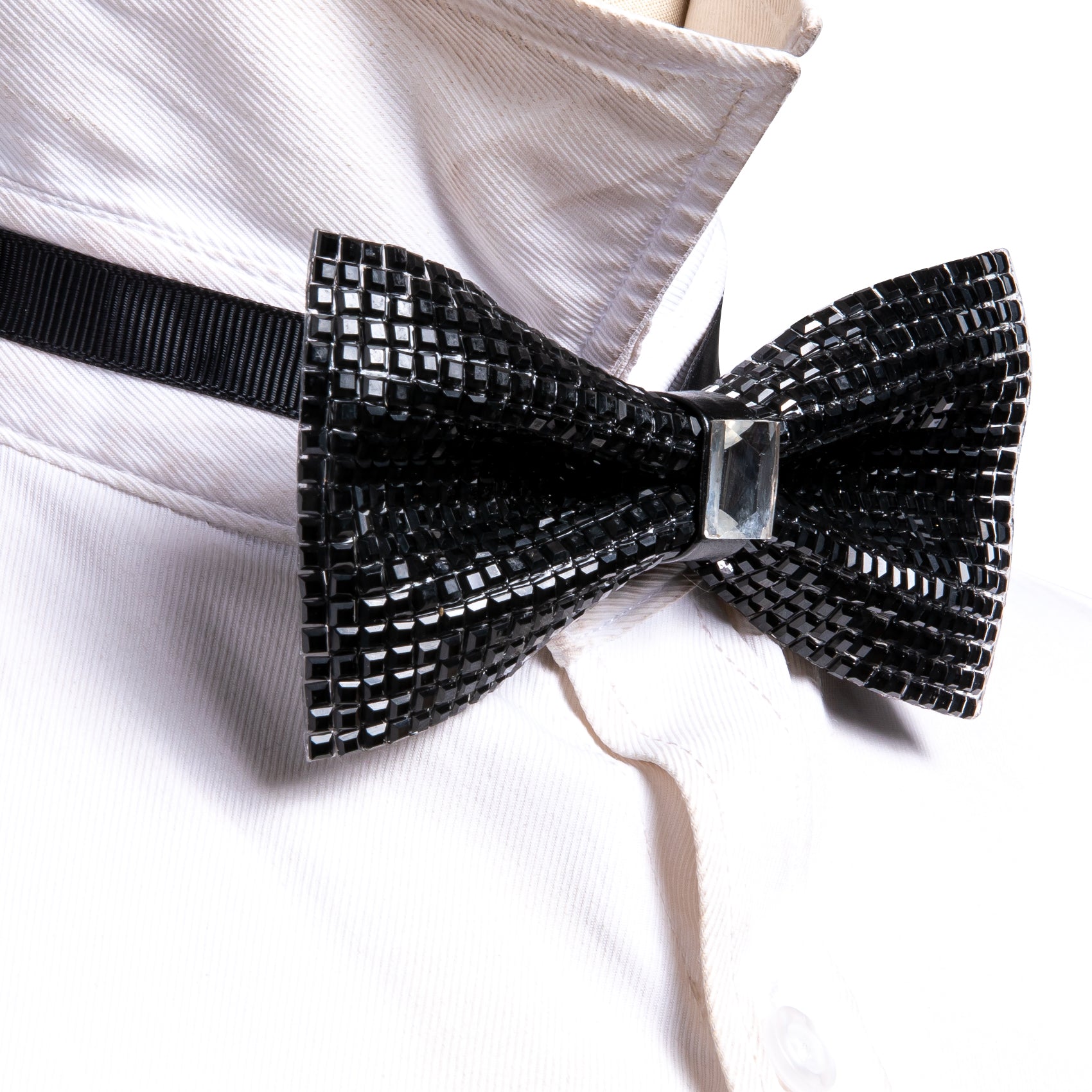 Shining Black Rhinestones Pre-tied Bowties Fashion For Wedding Party