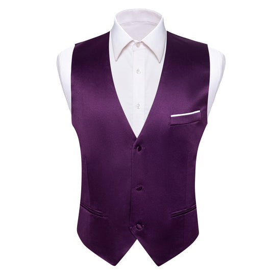 purple vest Dark purple mens's Top purple and silver suit