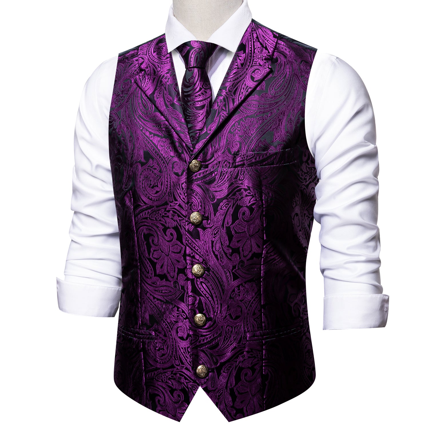 purple suit vest men's dress vest