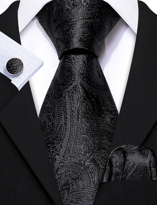 satin black tie