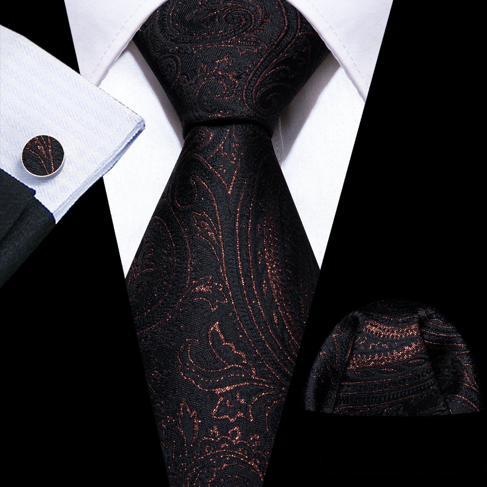 paisley black tie