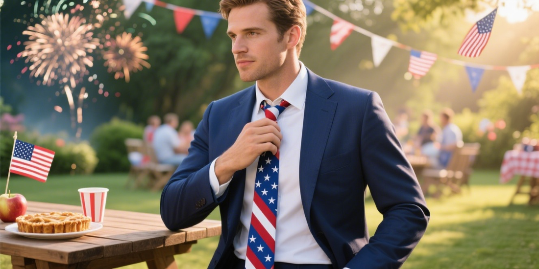 Blue White Red Tie