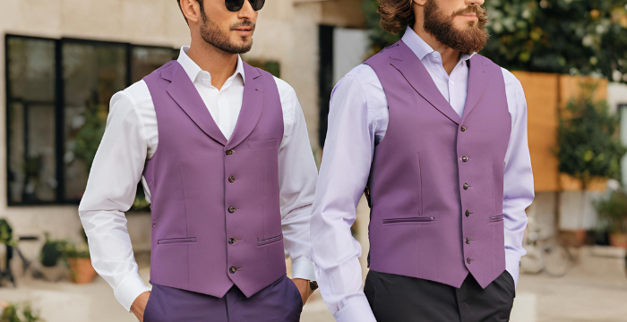 mens purple vest