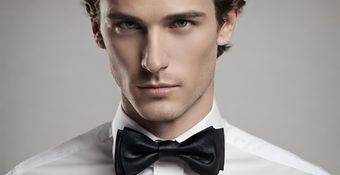  the black bow tie exudes sophistication and formality