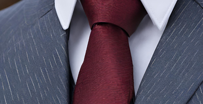 men wearing silid red necktie