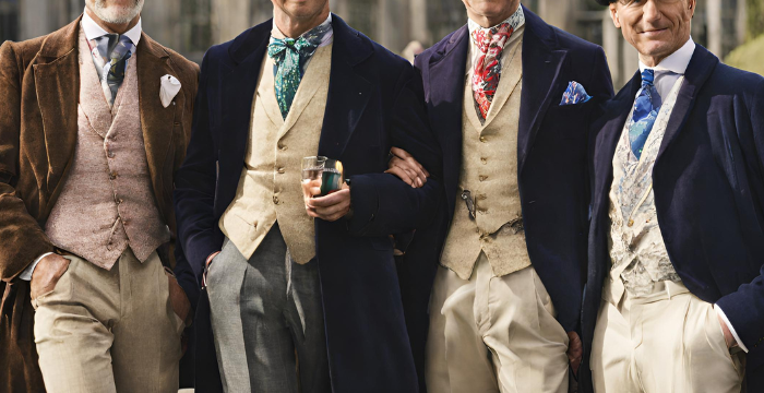 men wearing ascot tie