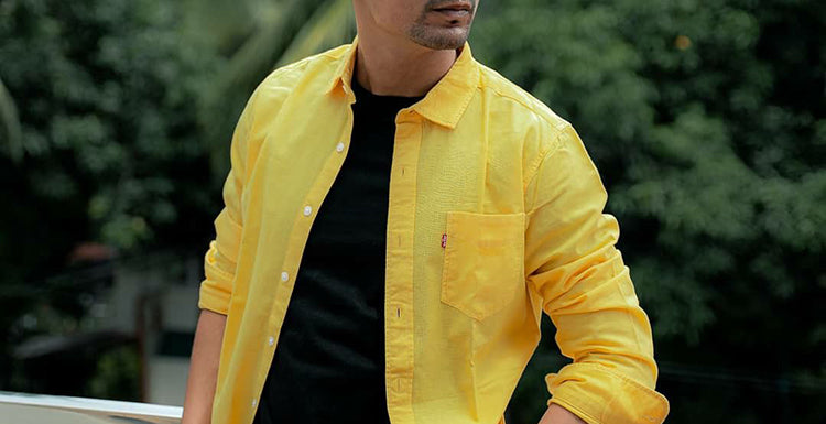 men's yellow shirt 