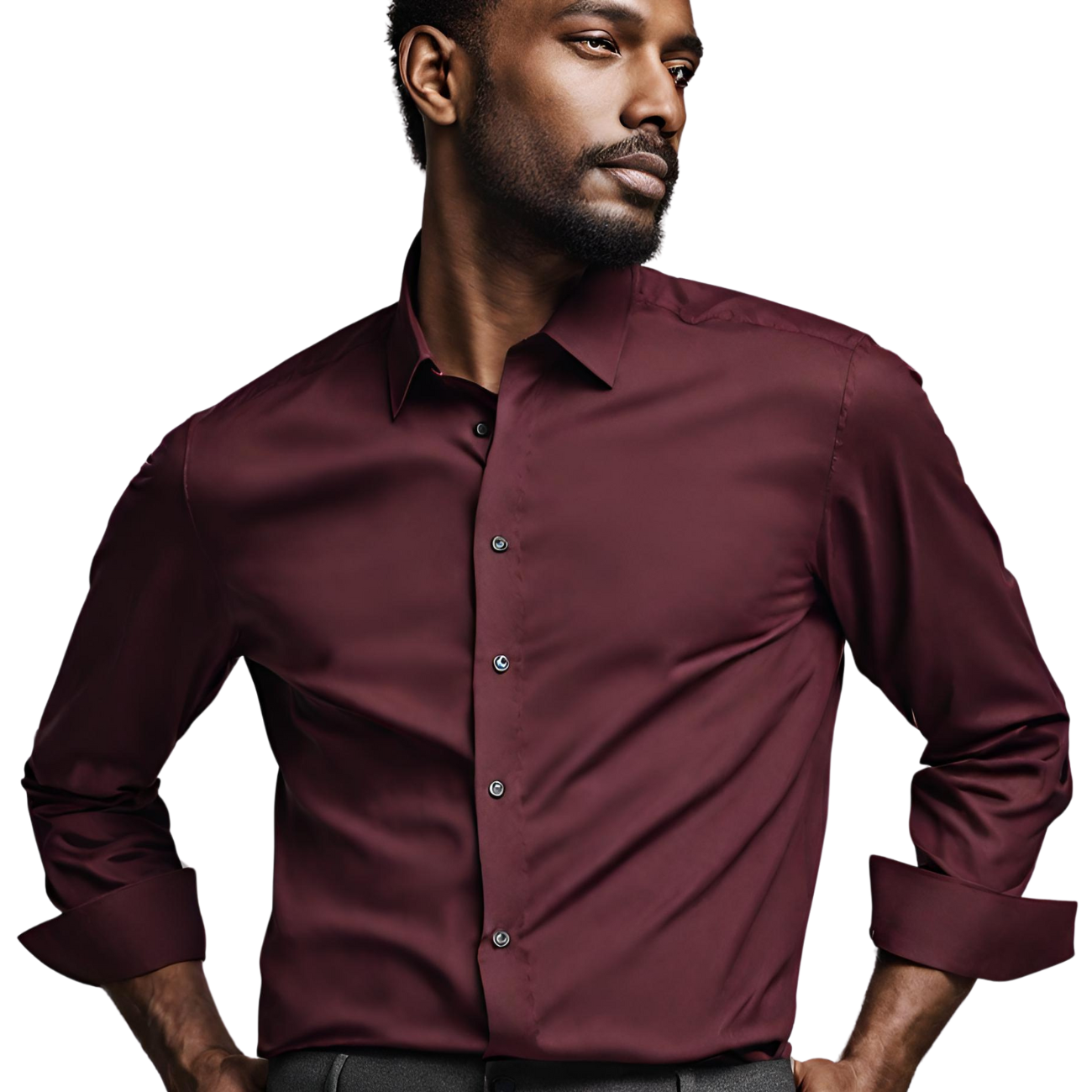 burgundy long sleeve shirt