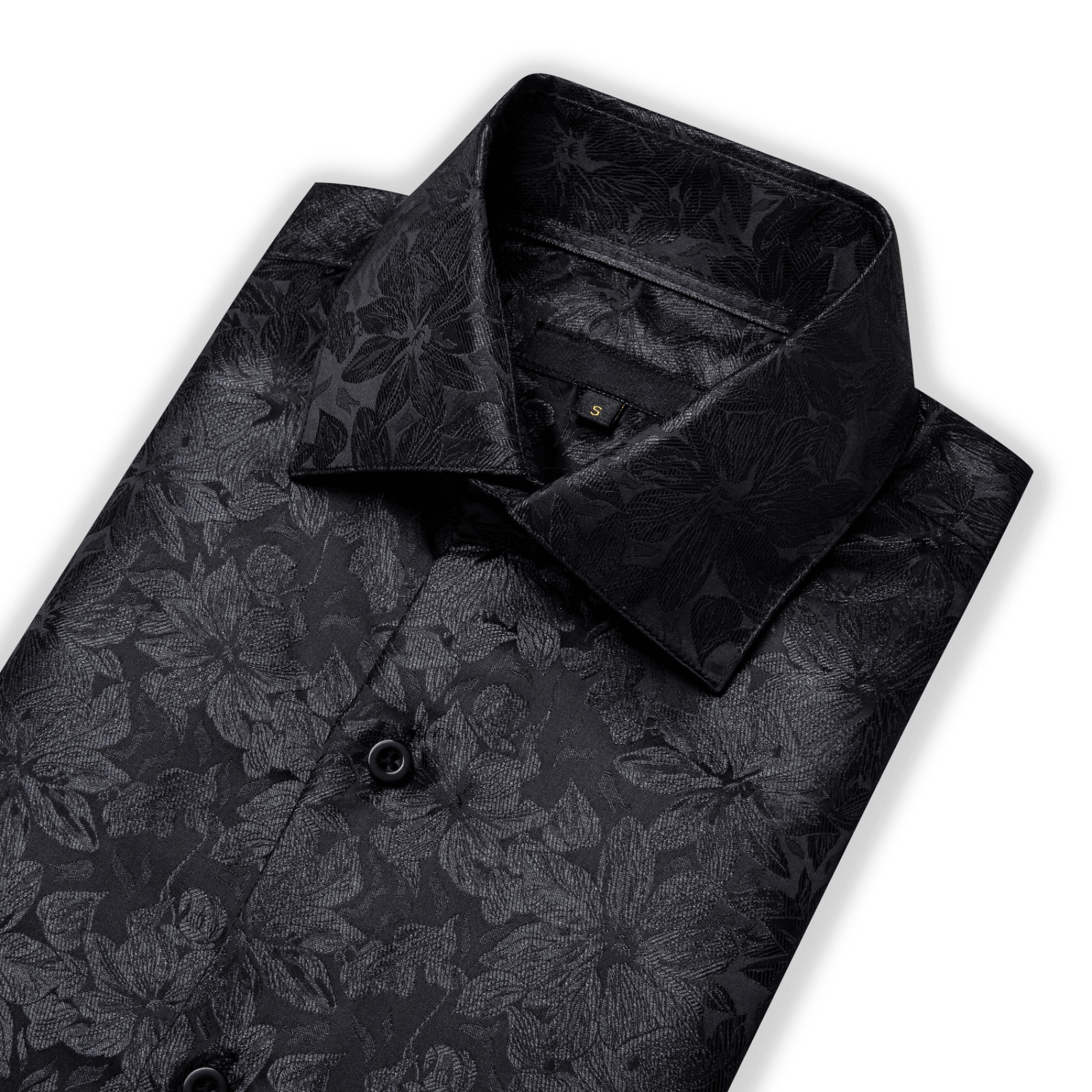 Barry. Wang Black Floral Dress Shirt for Wedding Mens Formal Button Down Shirt, S Barry. Wang Black Floral Dress Shirt for Wedding Mens Formal Button Down Shirt, S