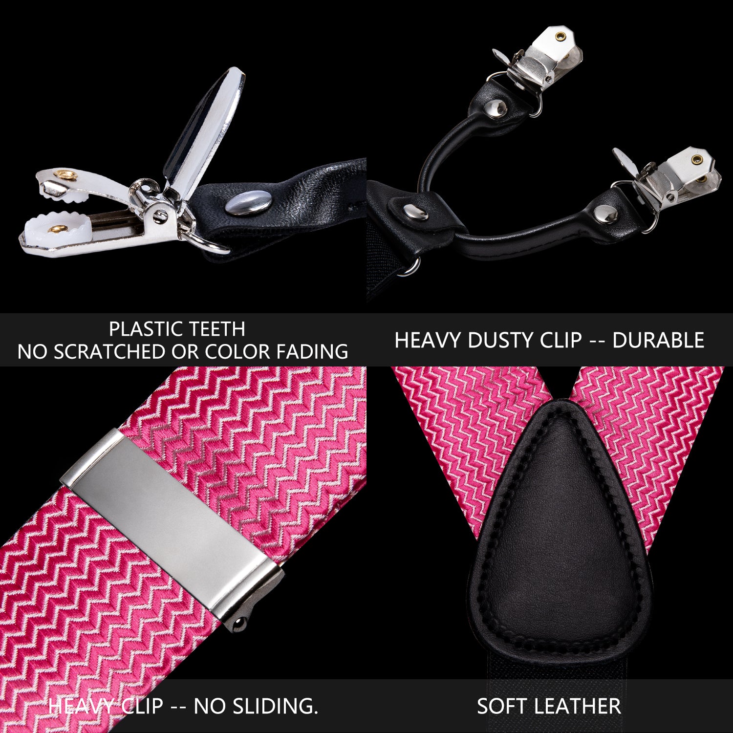 Orchid Solid Y Back Adjustable Bow Tie Suspenders Set