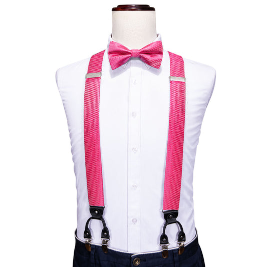 Barry. Wang Orchid Solid Y Back Adjustable Bow Tie Suspenders Set