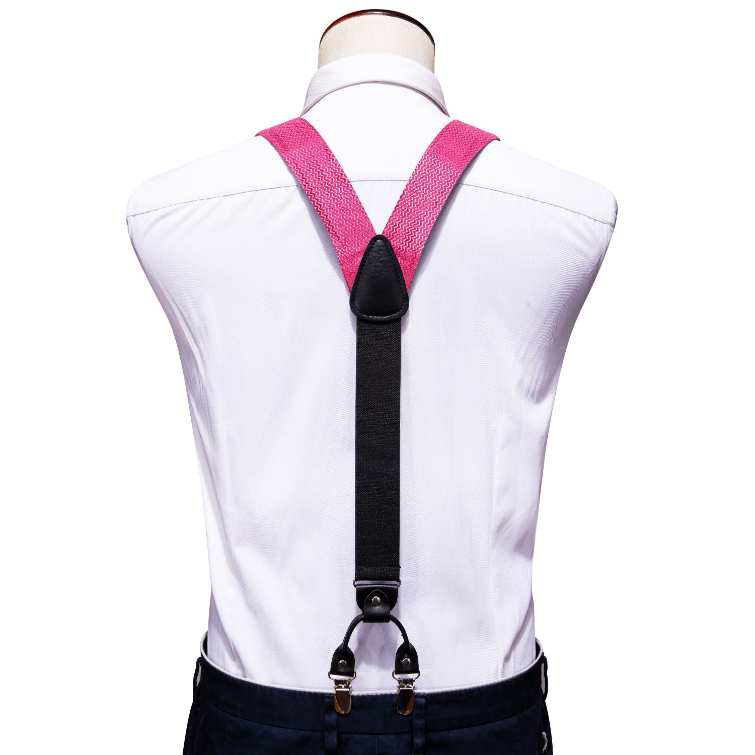 Orchid Solid Y Back Adjustable Bow Tie Suspenders Set
