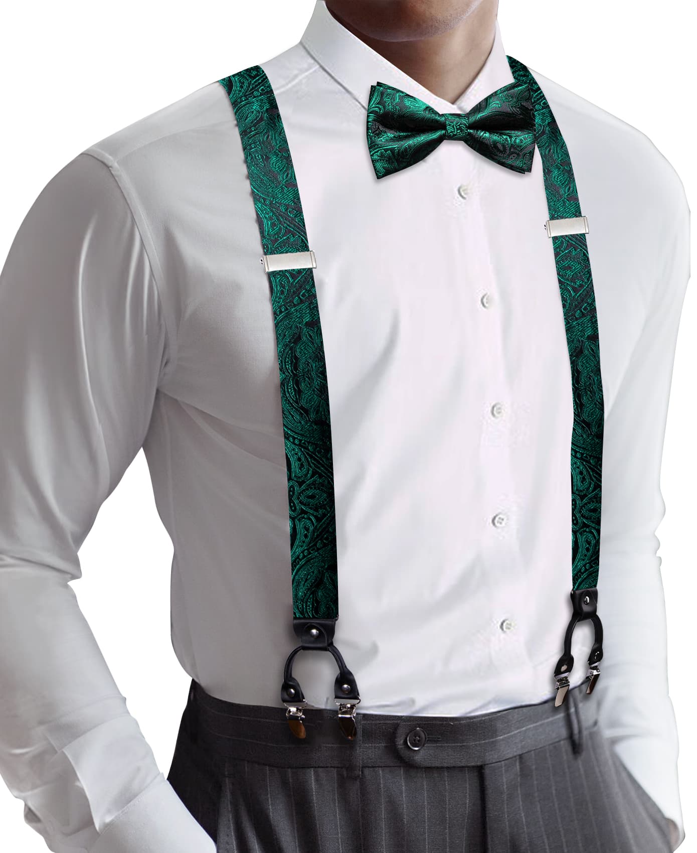 suspender and bow tie look
