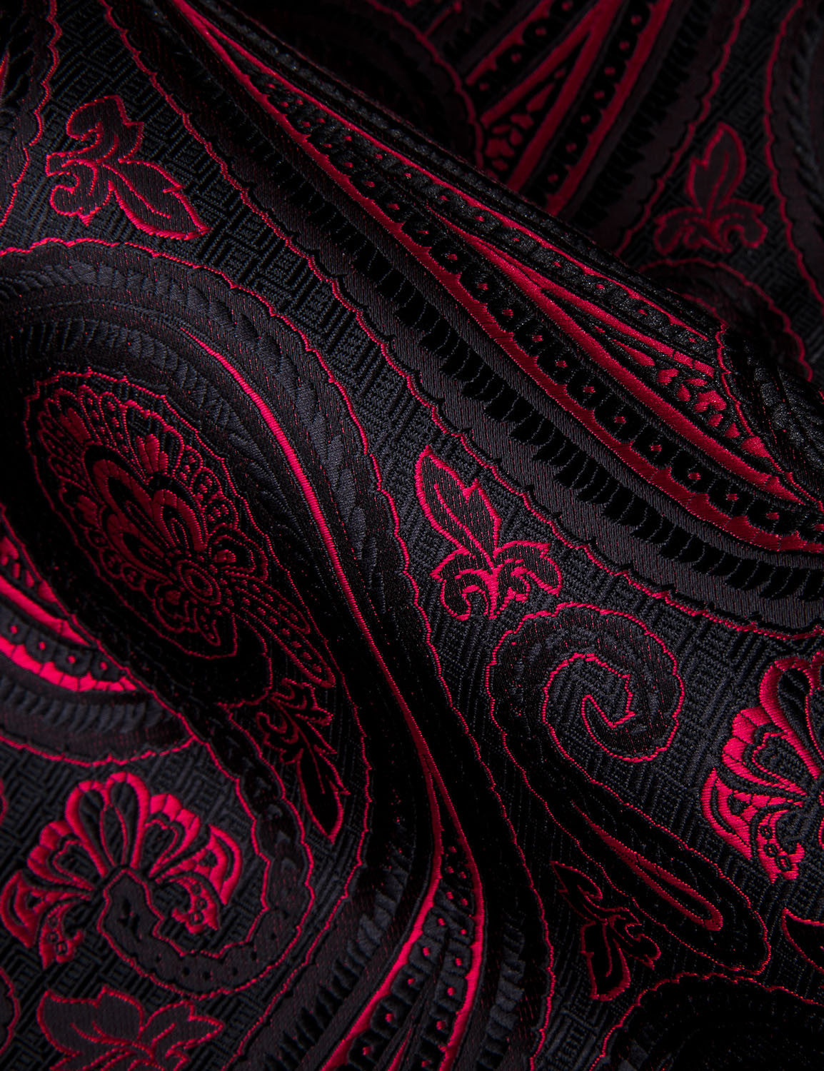 Barry. Wang Burgundy Black Paisley Jacquard Short Sleeve Button Up Shirt