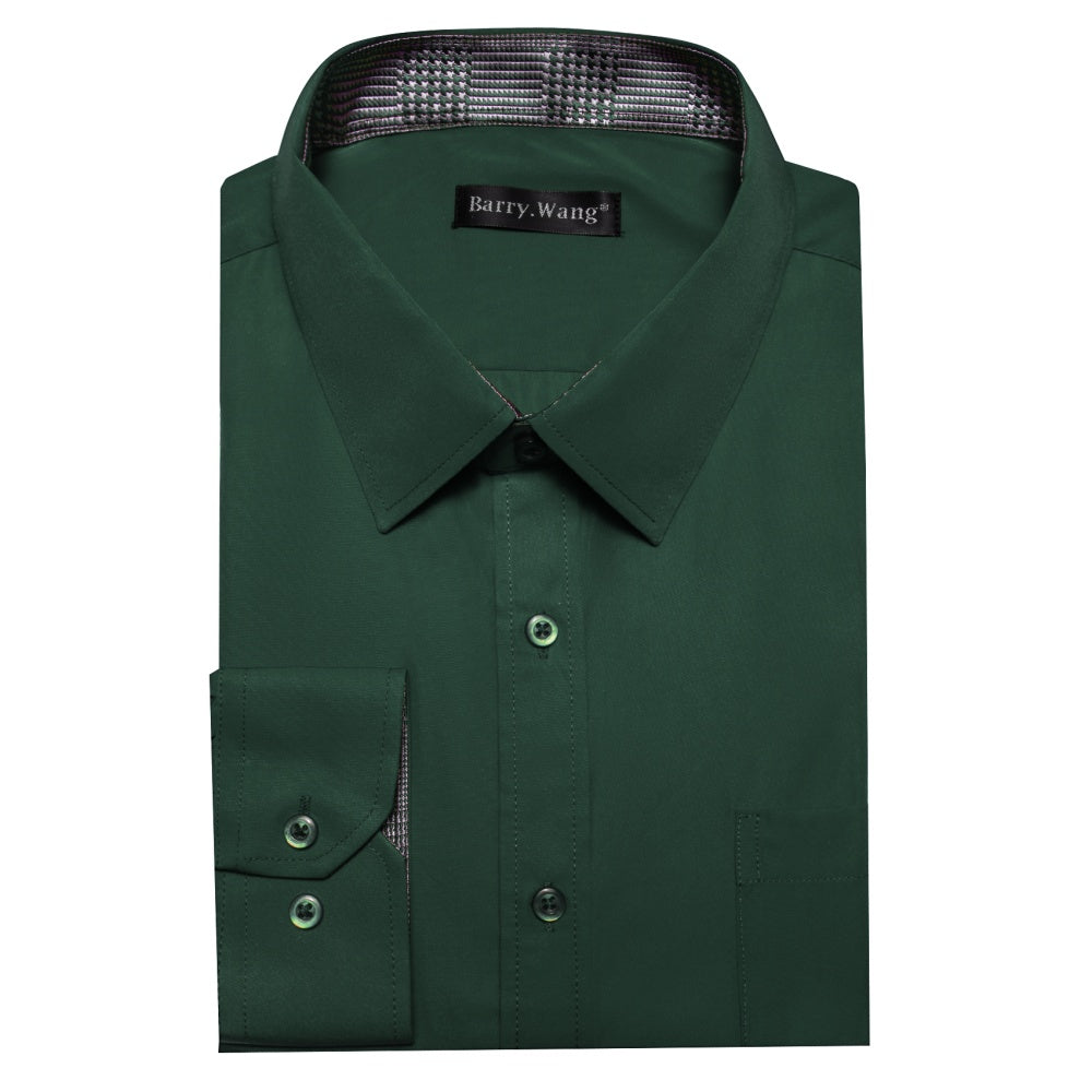 Barry Wang Green Grey Splicing Plaid Long Sleeve Silk Collar Shirt Barry. Wang Barry Wang Green Grey Splicing Plaid Long Sleeve Silk Collar Shirt Barry. Wang