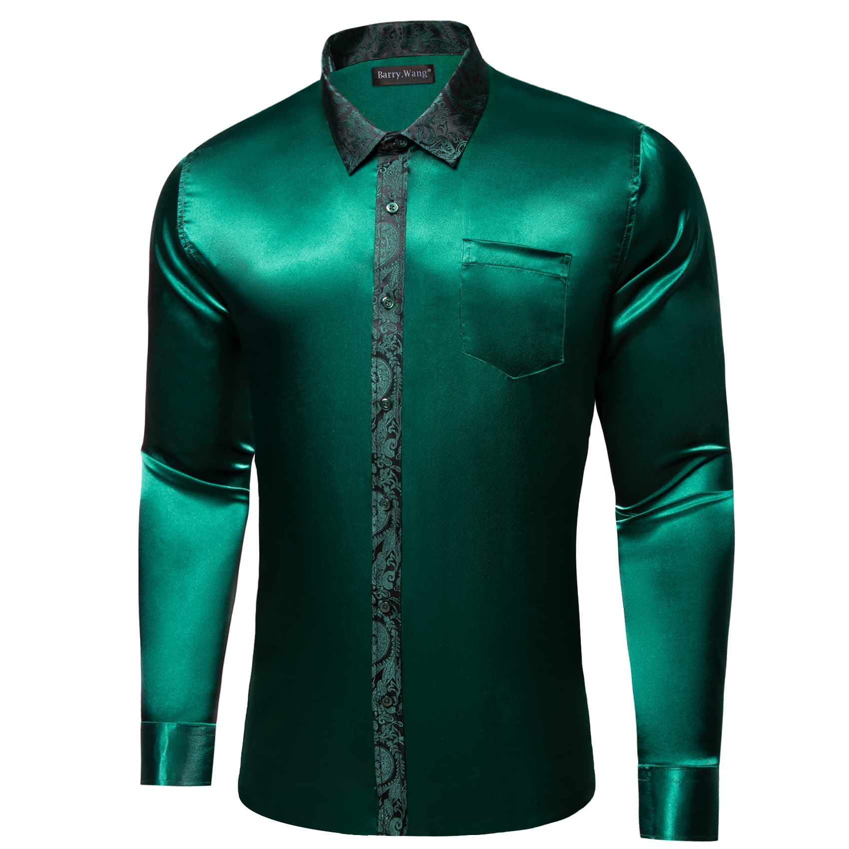 Dark Green Men's Shirt button up shirts for men