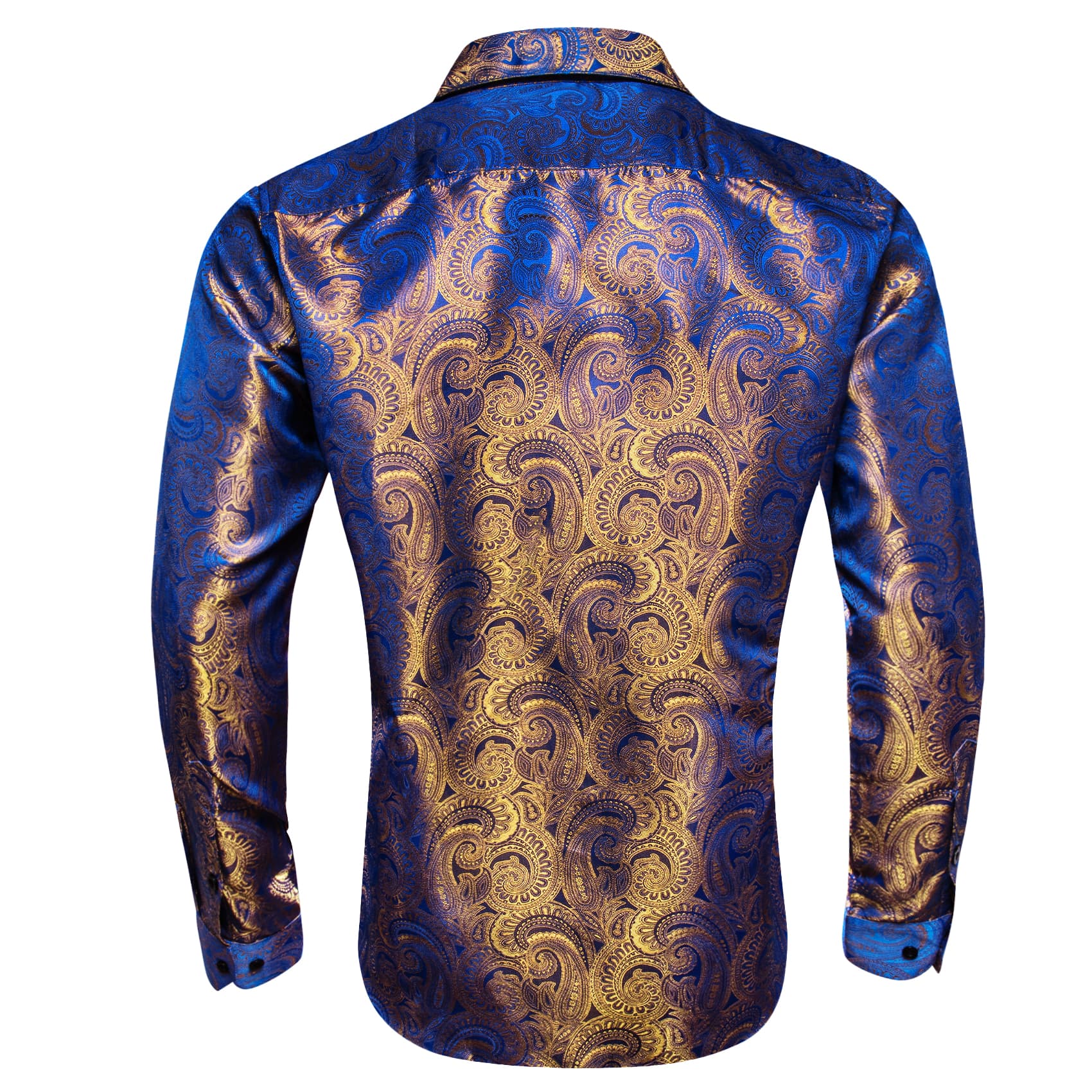 Barry. Wang Mens Paisley Dress Shirt Gold Blue 70s Disco Long Sleeve B Barry. Wang Mens Paisley Dress Shirt Gold Blue 70s Disco Long Sleeve B