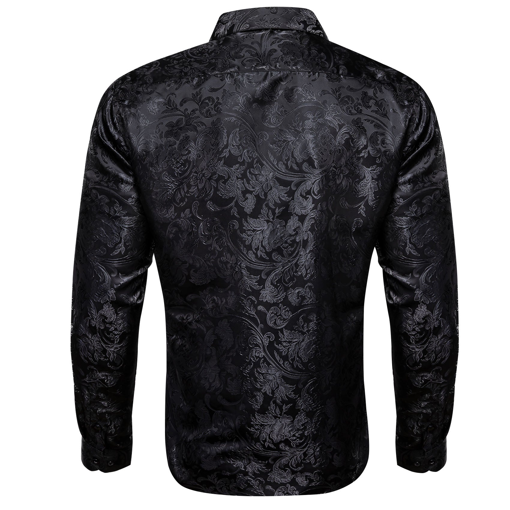 Barry. Wang Black Floral Long Sleeve Shirt Mens Formal Business Dress Barry. Wang Black Floral Long Sleeve Shirt Mens Formal Business Dress