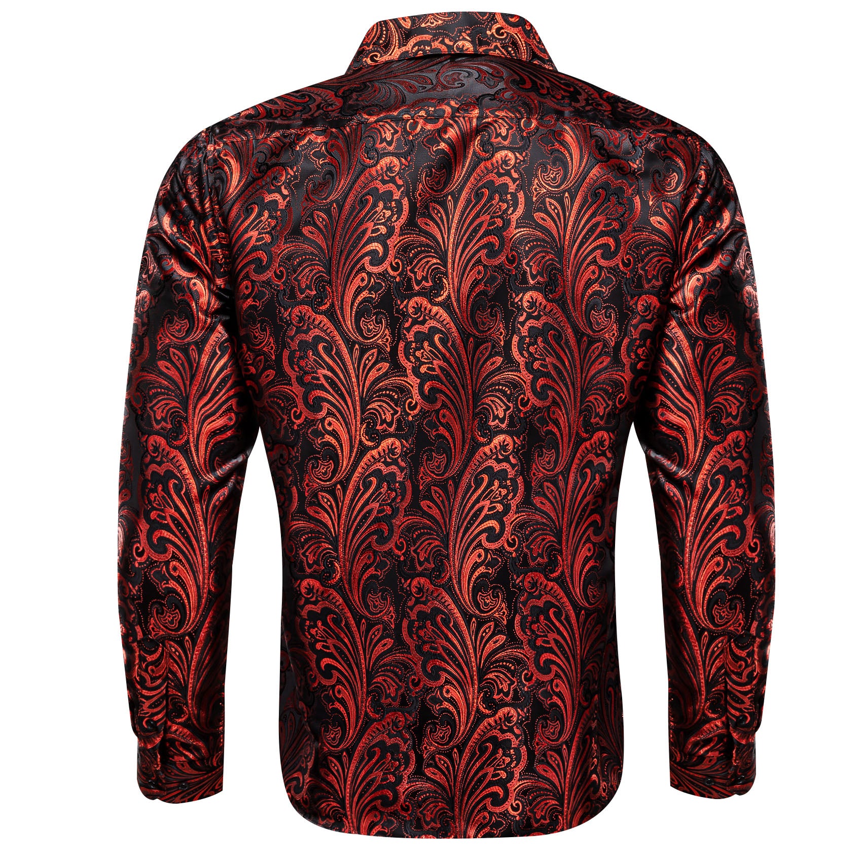 Barry. Wang Mens Red Paisley Dress Shirt Silk Casual Club Long Sleeve Barry. Wang Mens Red Paisley Dress Shirt Silk Casual Club Long Sleeve