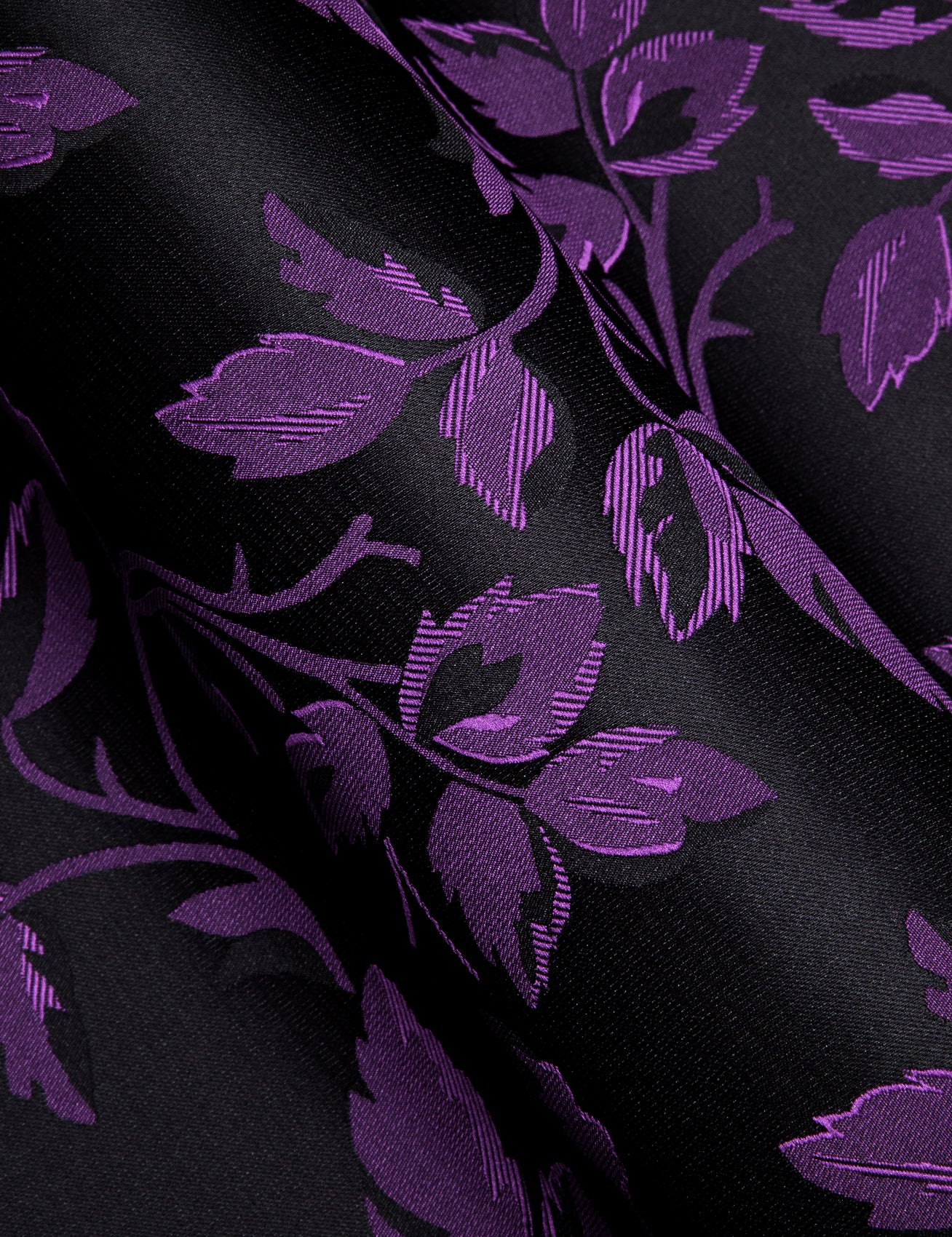 Barry. Wang Purple Black Floral Long Sleeve Button Down Shirt for Men