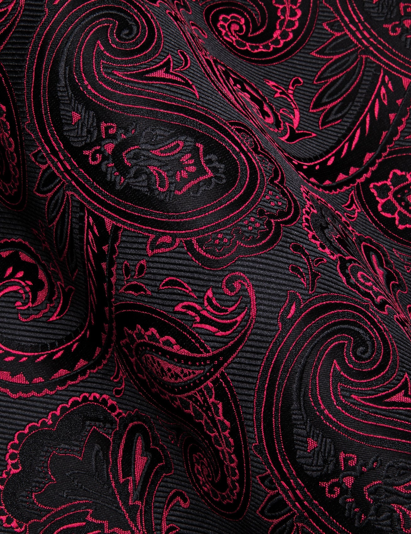 Barry. Wang Mens Burgundy Dress Shirt Paisley Silk Long Sleeve Button Down Shirt