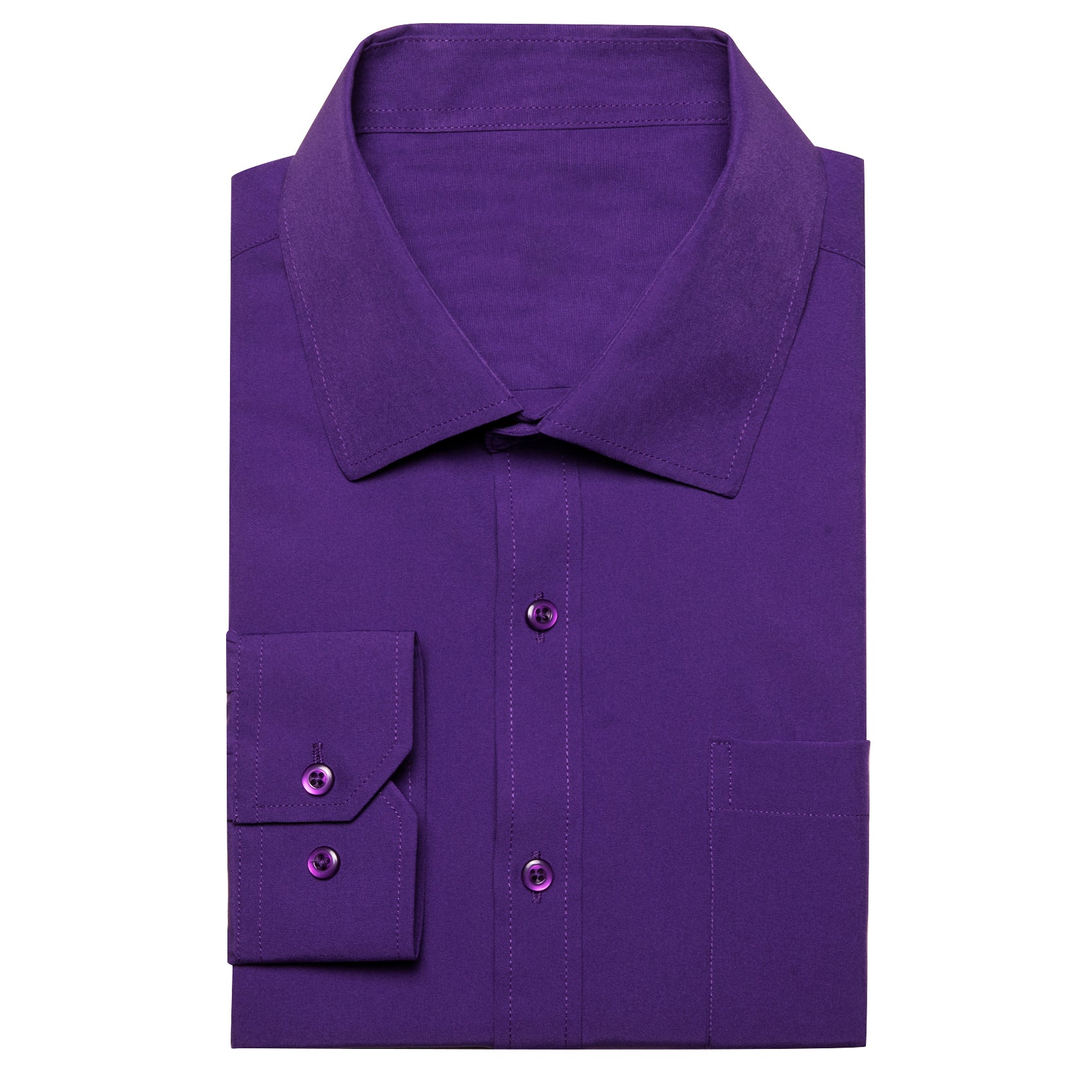 Barry. Wang Mens Silk Purple Dress Shirt Solid Casual Button Down Long Sleeve Shirt
