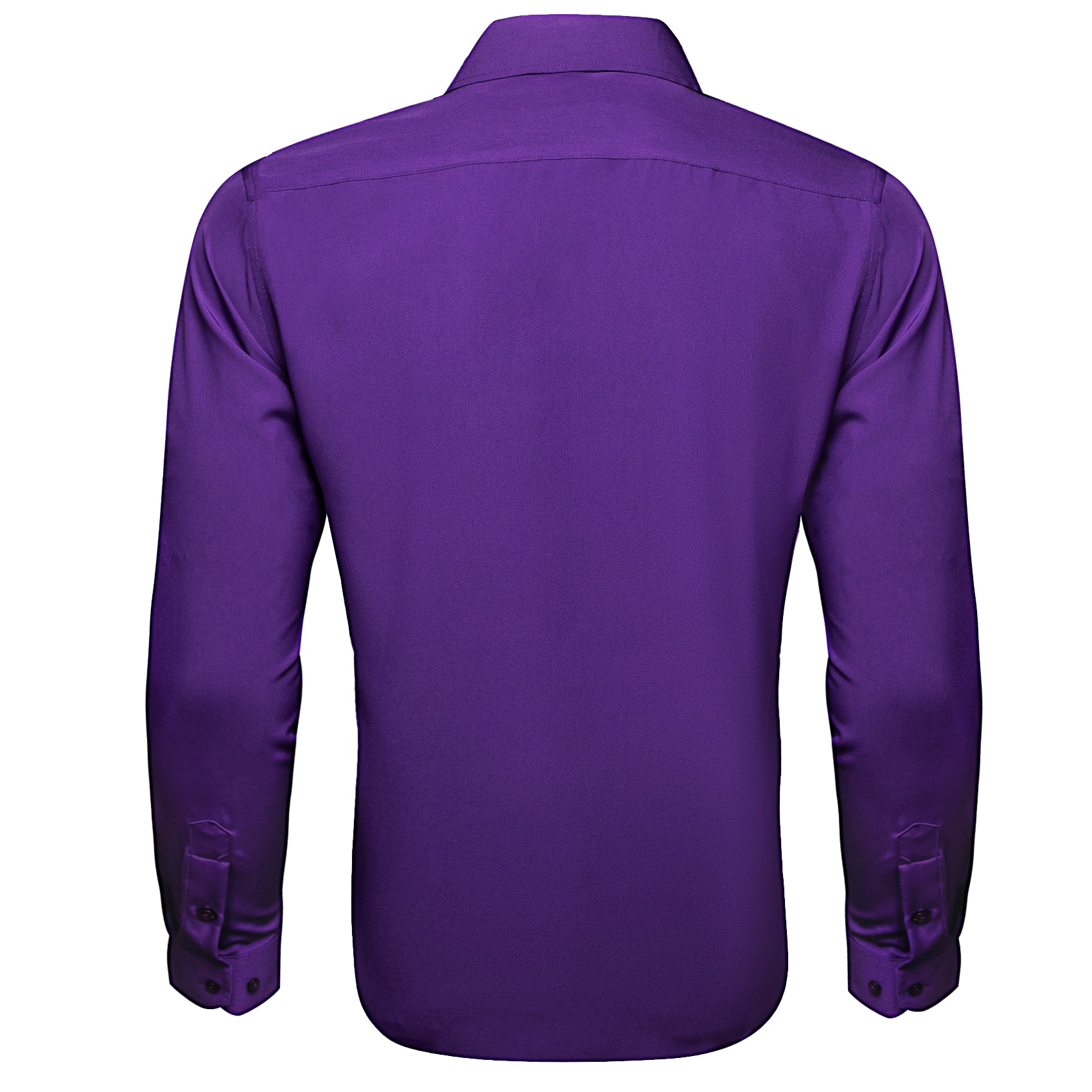 Barry. Wang Mens Silk Purple Dress Shirt Solid Casual Button Down Long Sleeve Shirt