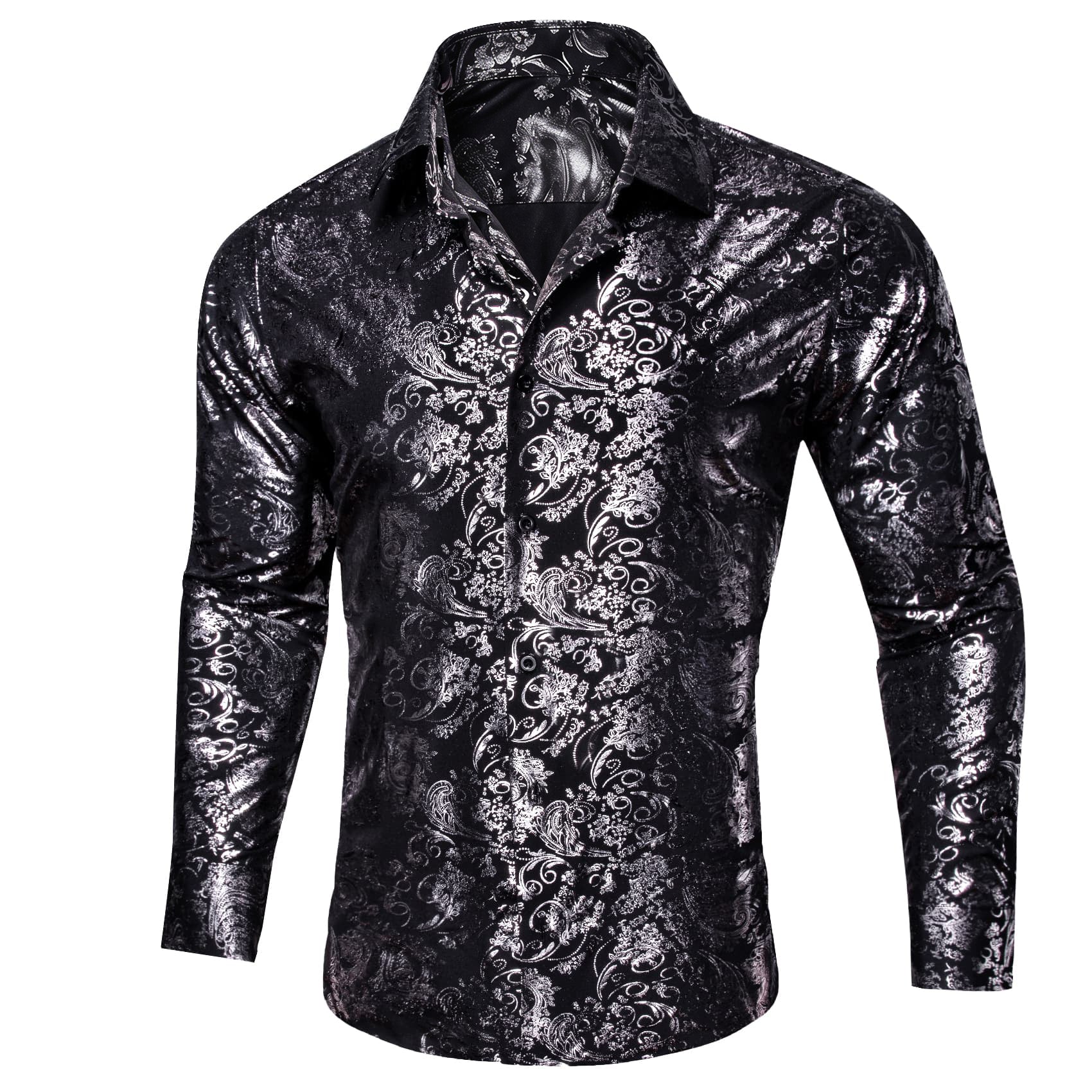 black and silver dress shirt Buy Black/Silver Lurex Leopard Print Regular Fit Smart Trimmed Long Sleeve Party Shirt from Next USA