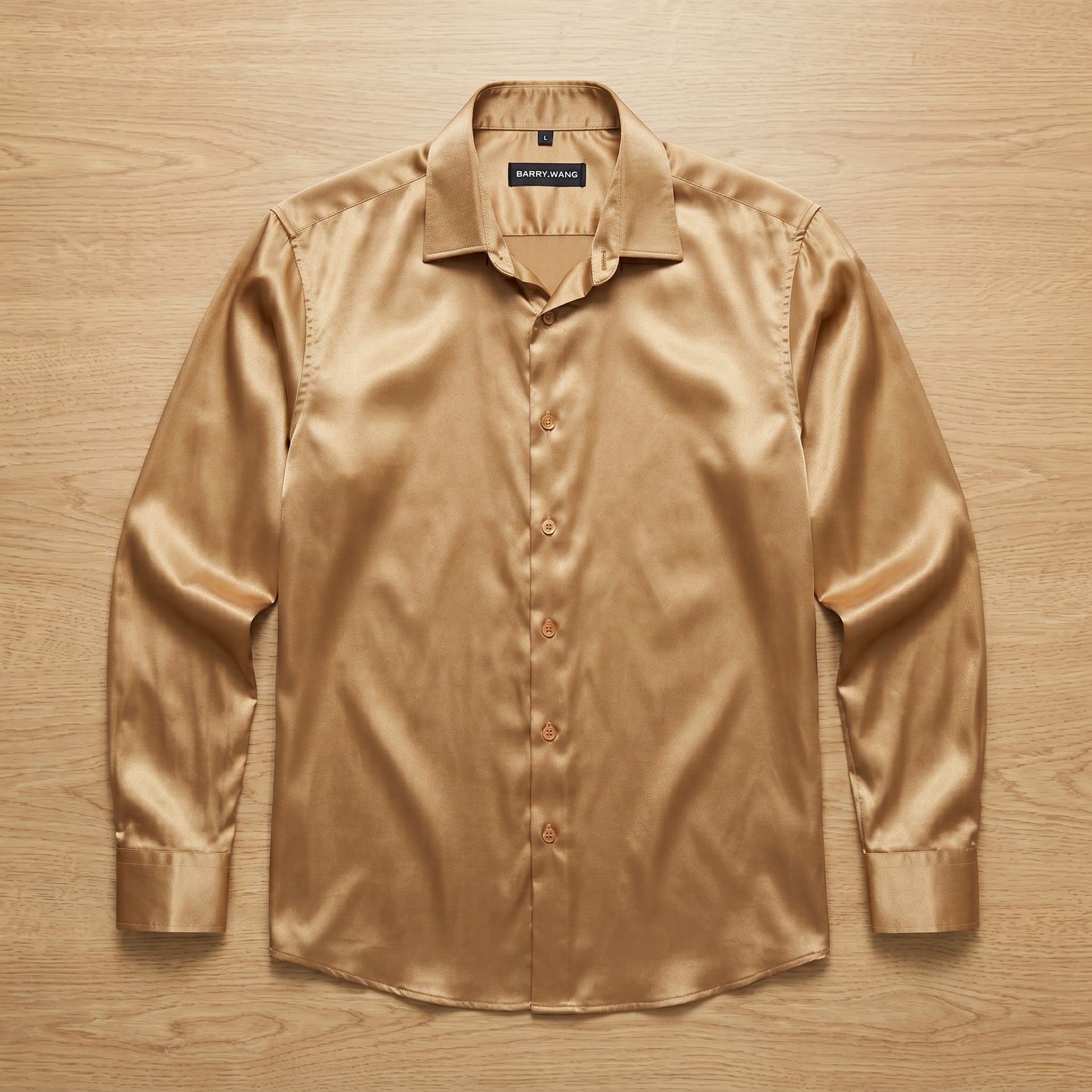 gold button up dress shirt Barry. Wang Mens Gold Dress Shirt Solid Satin Formal Wedding Long Slee