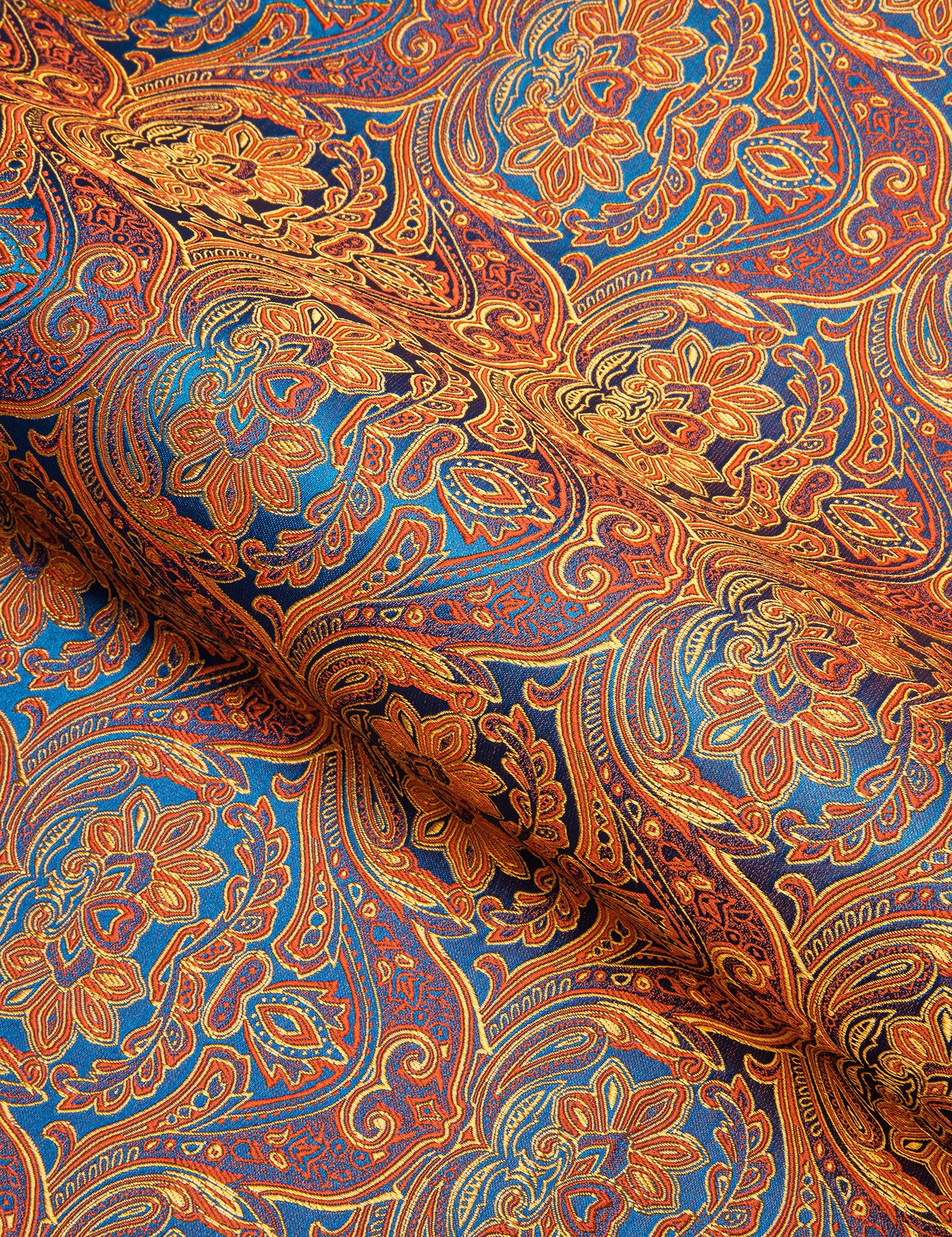 Barry. Wang Mens Button Down Shirt Orange Blue Floral Casual Silk Long Sleeve Dress Shirt