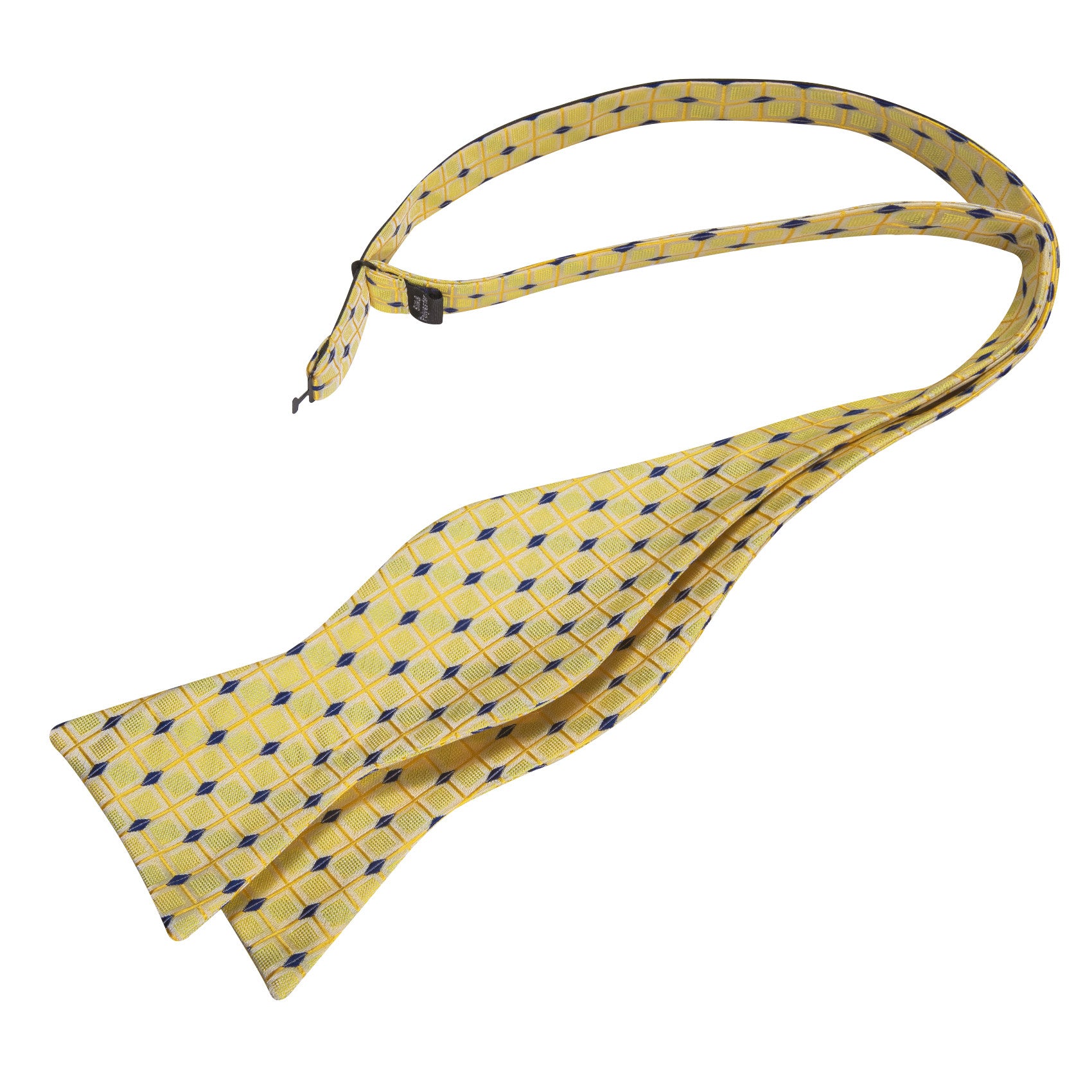 Barry. Wang Yellow Bow Tie Set Blue Plaid Self-tied Silk Mens Tuxedo Bow Tie