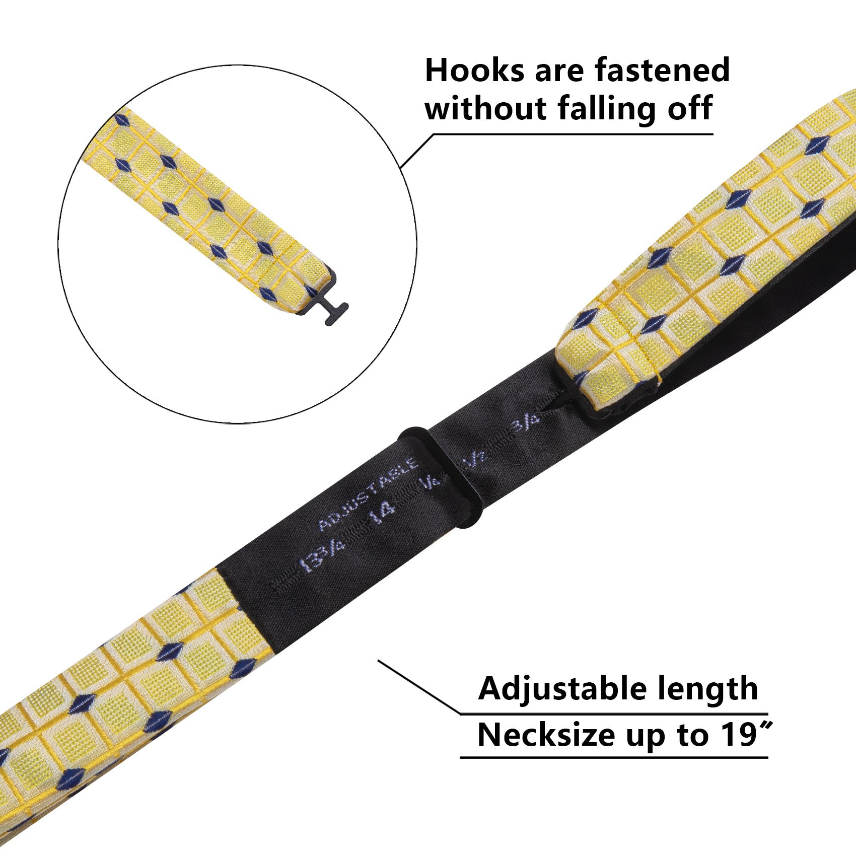 Barry. Wang Yellow Bow Tie Set Blue Plaid Self-tied Silk Mens Tuxedo Bow Tie