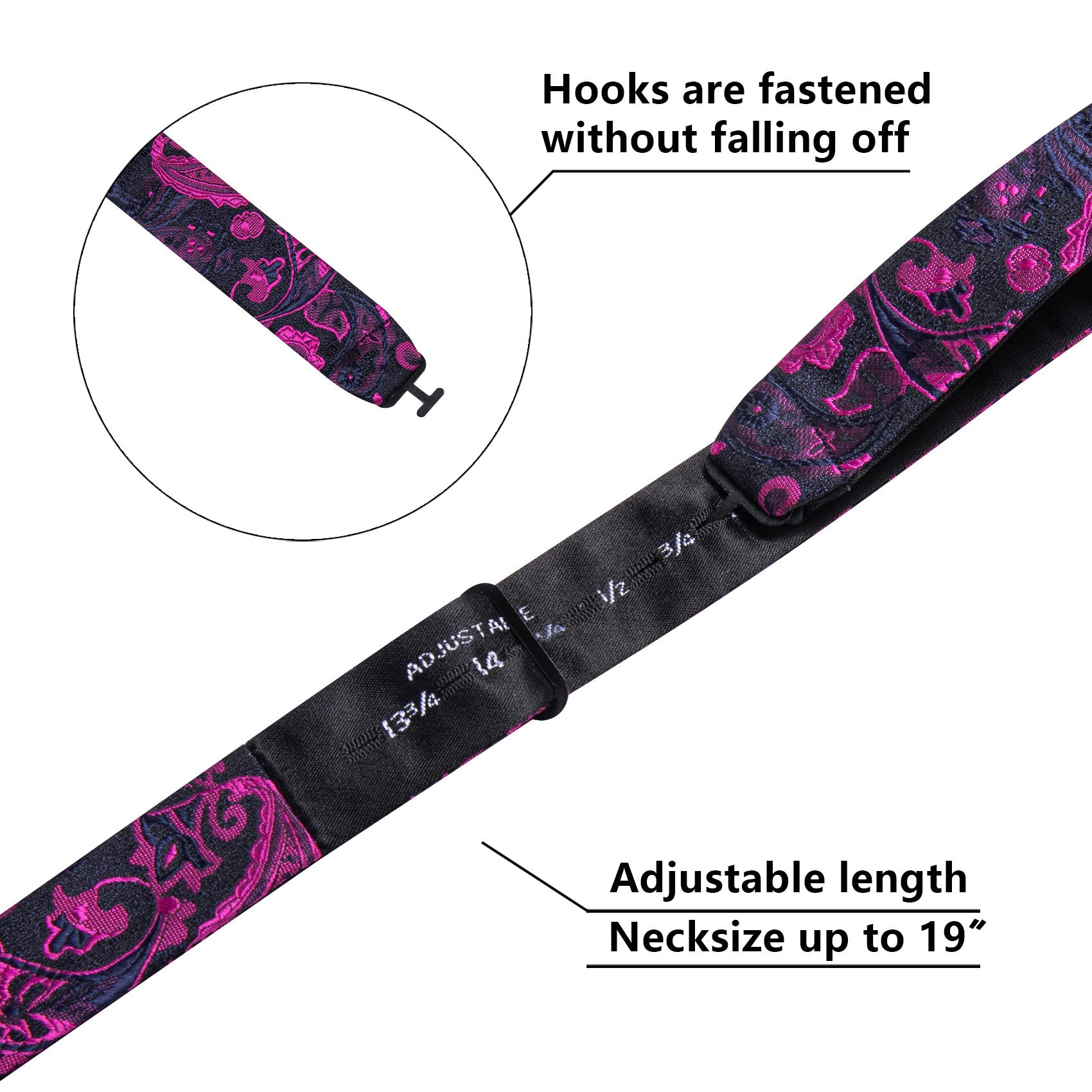 Barry. Wang Purple Pink Bowtie Mens Adjustable Paisley Self-tied Bow Tie Hanky Cufflinks Set