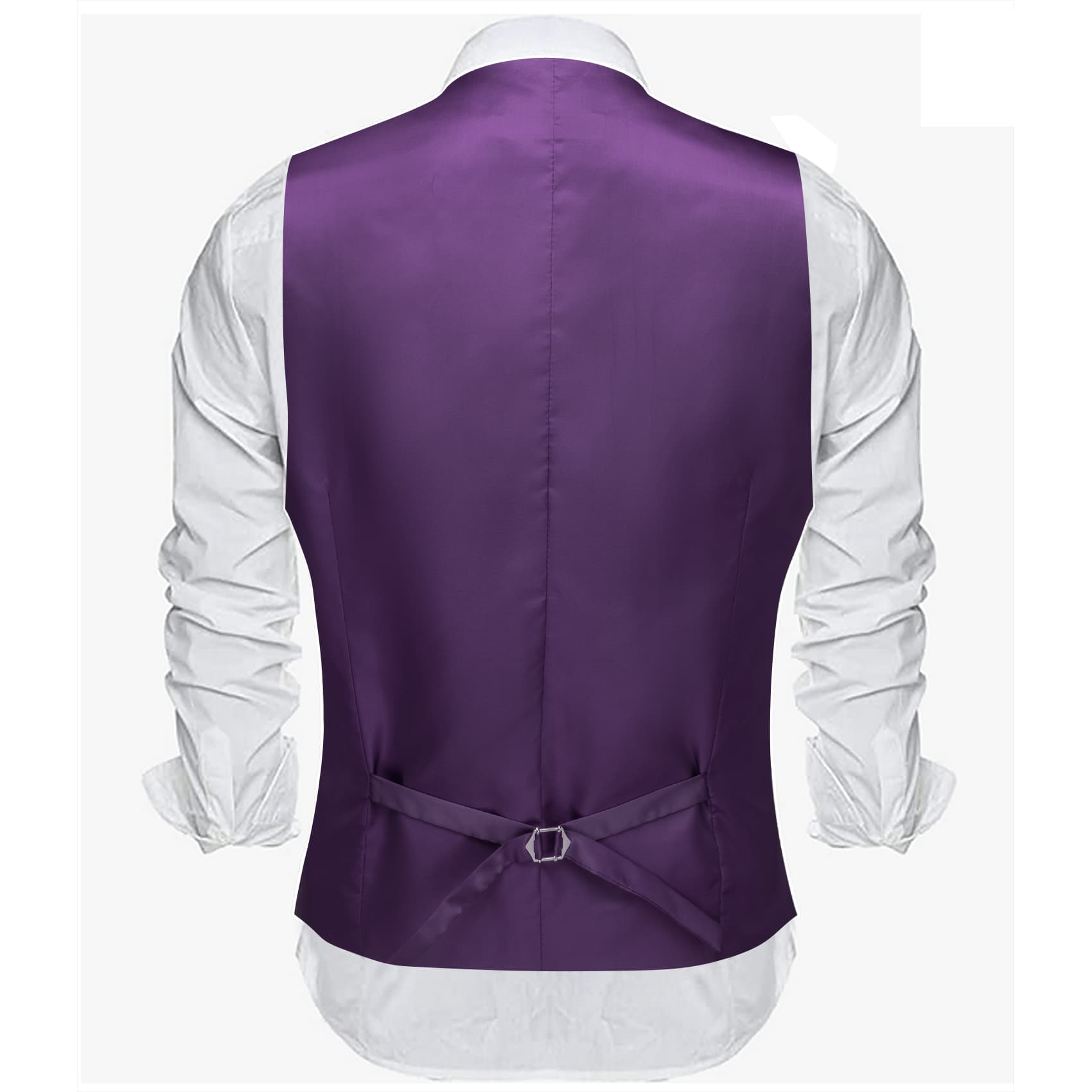 Barry. Wang Silk Purple Suit Vest for Men Solid V-neck Business Tuxedo Waistcoat