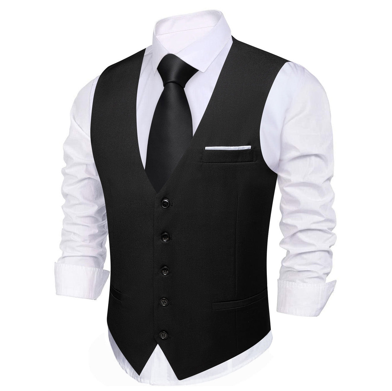 Barry. Wang Mens Black Suit Vest Solid Formal Wedding Dress Waistcoat, L Barry. Wang Mens Black Suit Vest Solid Formal Wedding Dress Waistcoat, L