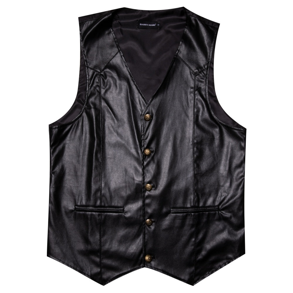 Barry Wang Leather Vest for Men Black Vest Casual Button Up Vest Men Barry. Wang Barry Wang Leather Vest for Men Black Vest Casual Button Up Vest Men Barry. Wang