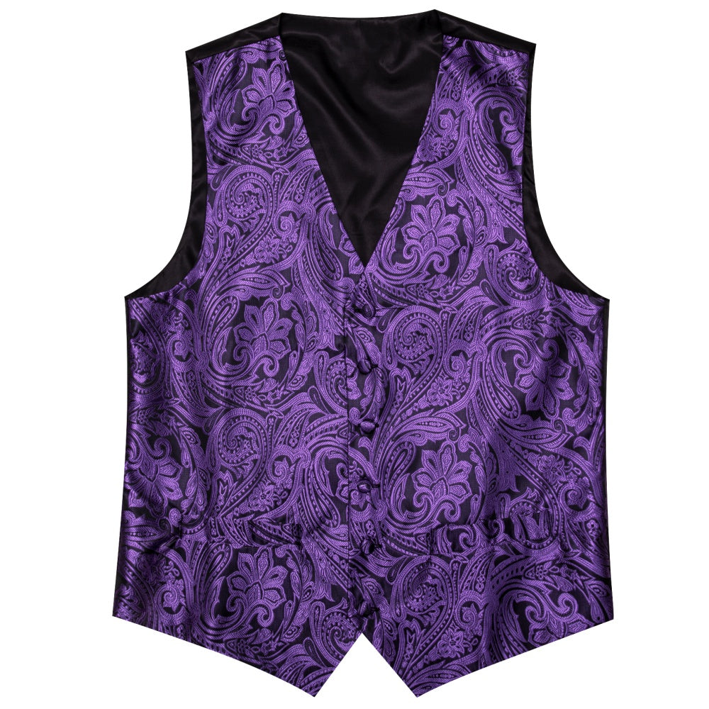 purple vest and tie