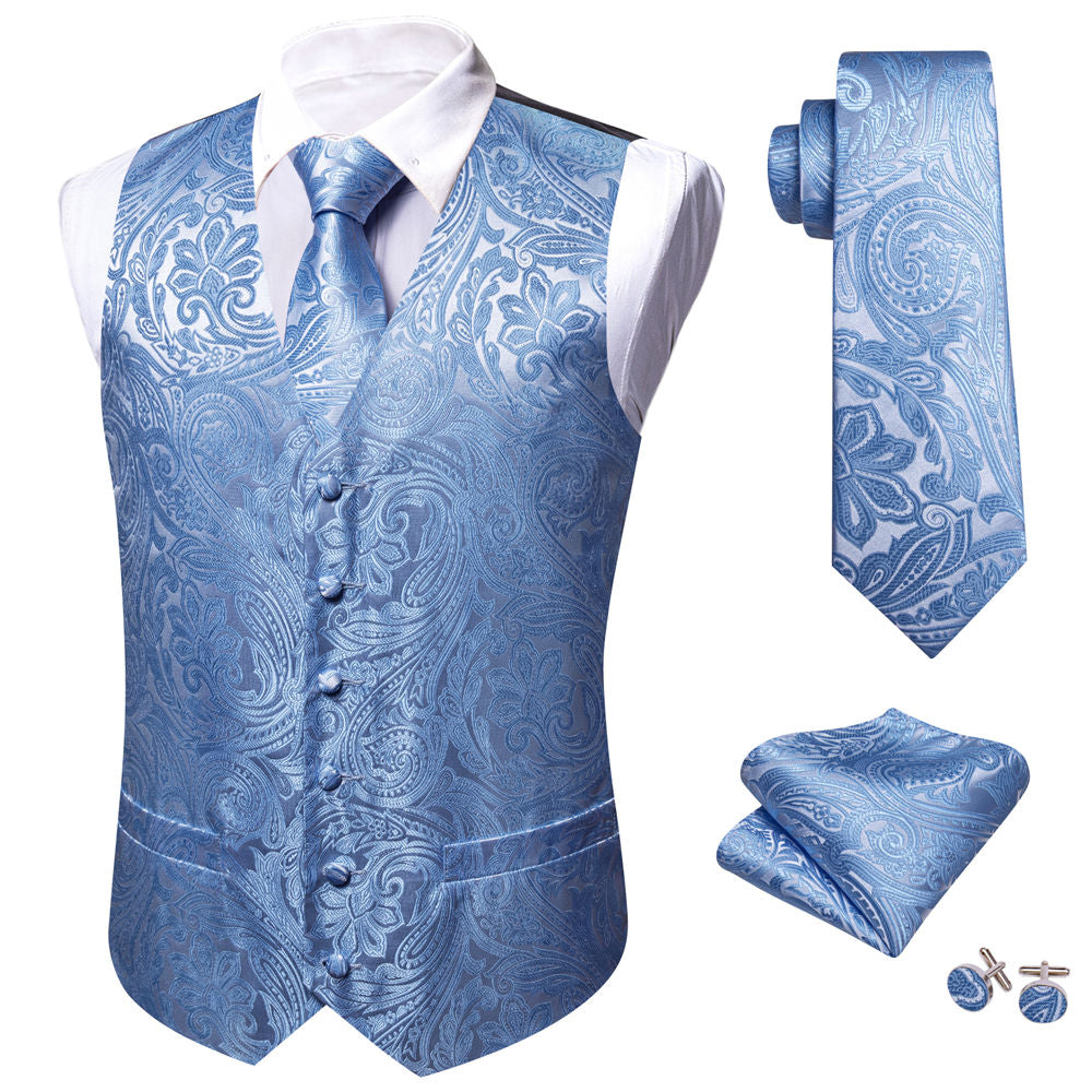 Silk Floral Vest For Men 