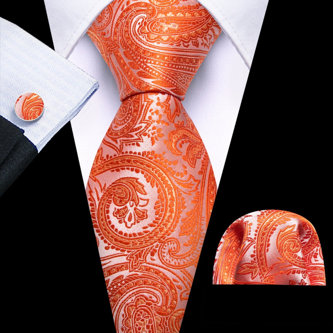 Orange red tie