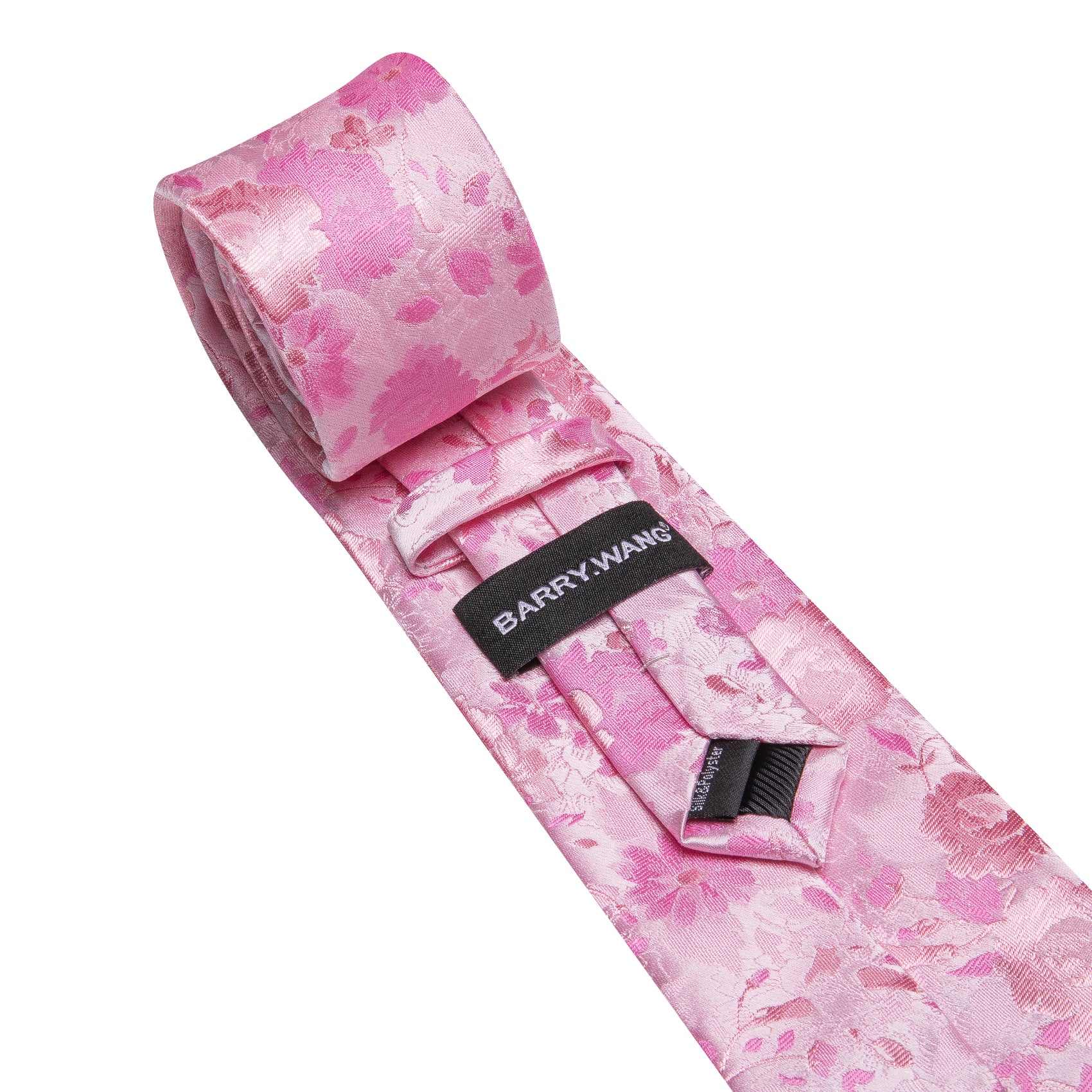 Barry. Wang Pink Floral  Silk Men's Tie Handkerchief Cufflinks Set