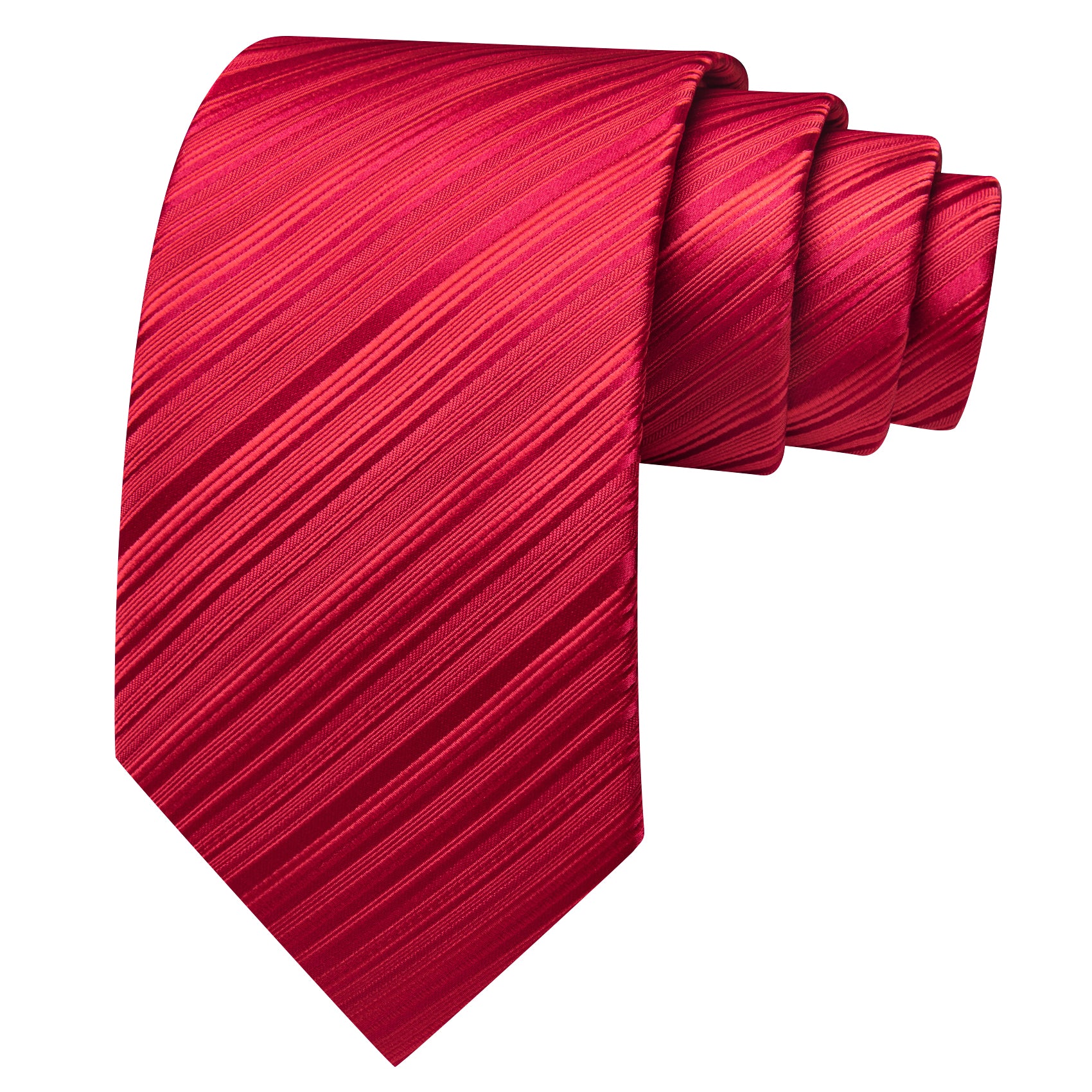 Barry. Wang Red Striped Tie Handkerchief Cufflinks Set for Men