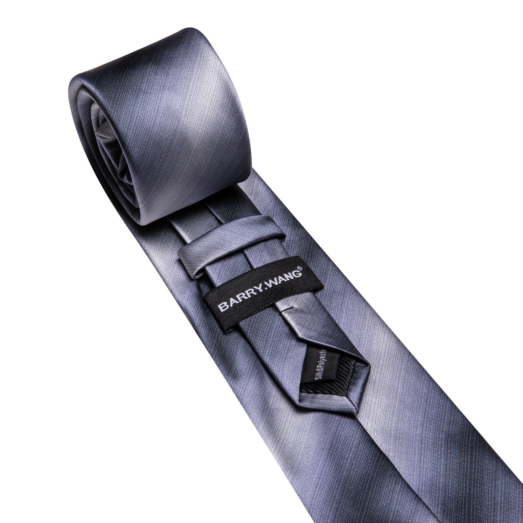 Barry. Wang Striped Tie Grey Mens Business Work Tie Pocket Square Cufflinks Set