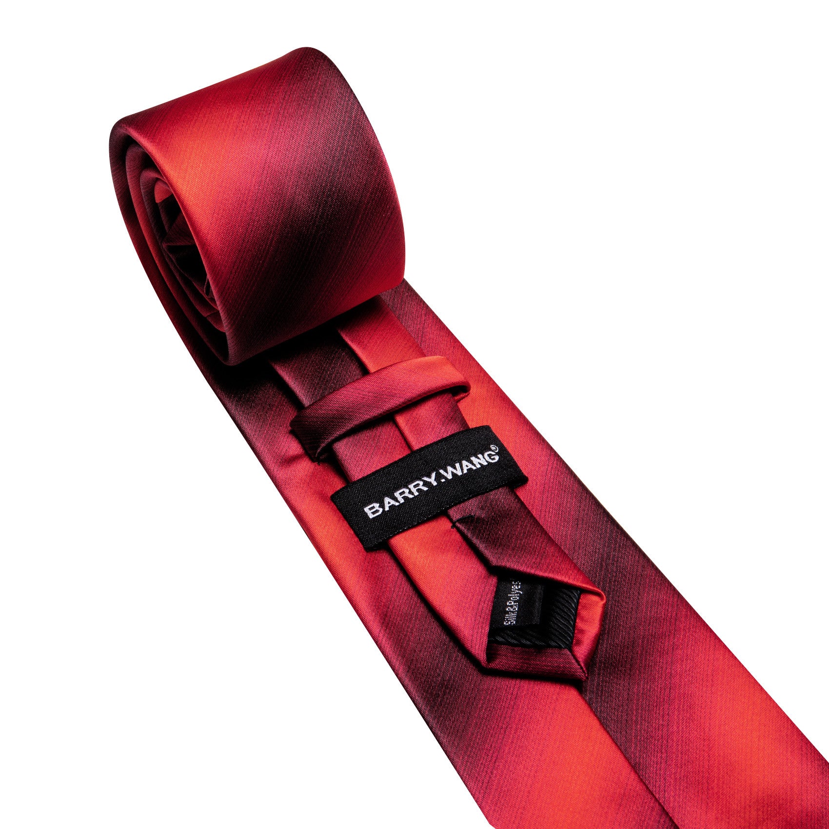 Barry. Wang Burgundy Tie Striped Silk Necktie Pocket Square Cufflinks Set