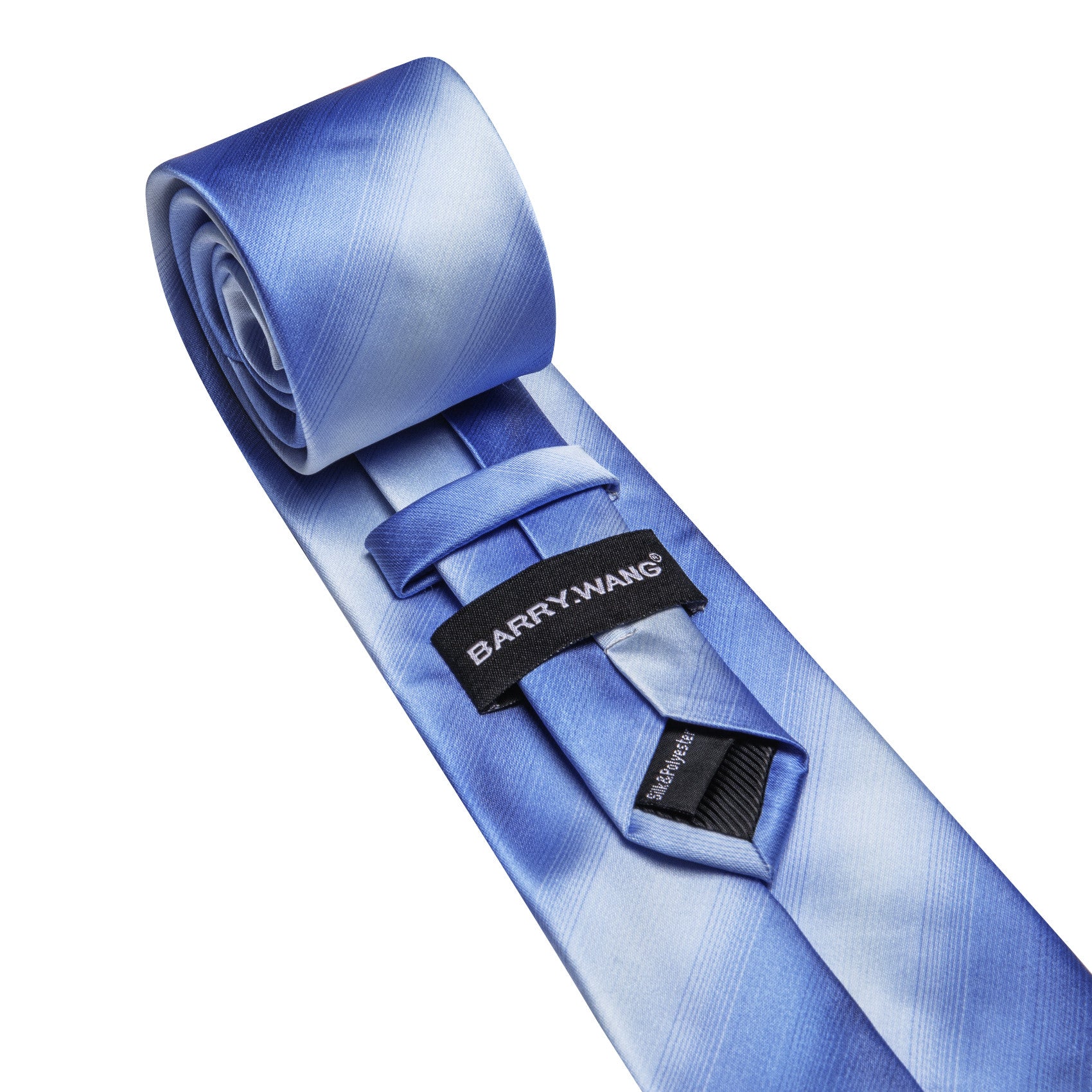 Barry. Wang Sky Blue Tie Striped Tie Silk Tie Pocket Square Cufflinks Set